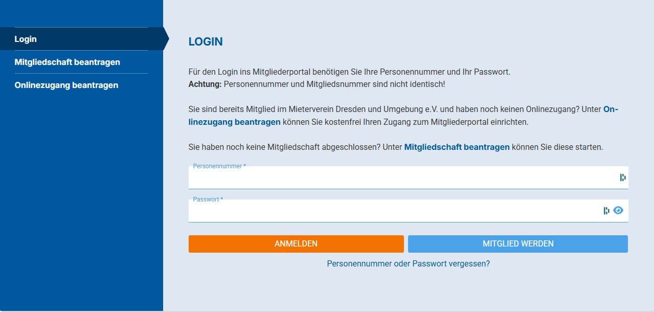 Loginseite