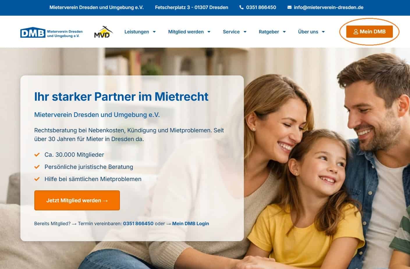 Mitgliederportal am PC öffnen